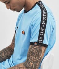 Image of Ellesse Men's Fede Taped T-shirt Sport Cotton Tee Semi-Palla Top New XS - L