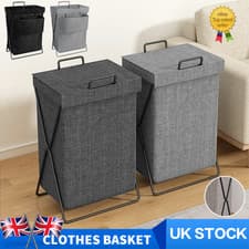 Image of 1X Laundry Basket Dirty Washing Wash For Clothes Bin Foldable Storage Bag W/ Lid