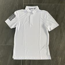 Image of Adidas Men's 3 Stripe Basic Polo Shirt In White Size UK Small BRAND NEW
