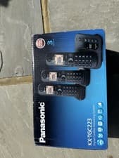Image of Panasonic KX-TGC223EB Pack of 3 Digital Cordless Phones with LCD Display - Black