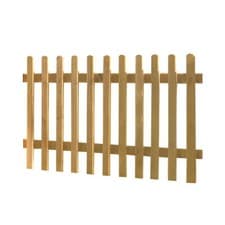Image of 6x3ft Wooden Picket Fence Panel Dip Treated Garden Slatted Palisade Border