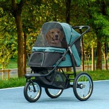 Image of 3Wheel Pet Stroller Medium Small Dogs Foldable Cat Pram Jogger Pushchair Canopy