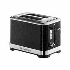 Image of RUSSELL HOBBS STRUCTURE 2 SLICE TOASTER BLACK STAINLESS STEEL ACCENTS 28091