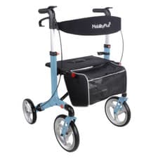 Image of NEW MobilityPlus+ Deluxe Rollator Ultra-Light Folding Mobility Walker with Seat
