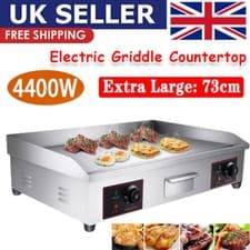 Image of 73cm Large Commercial Electric Griddle Countertop Hot Plate Bacon Grill Kitchen