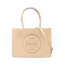 Image of Tory Burch Ella Bio Small Shoulder Tote Bag 161876700 Patent leather Beige NEW