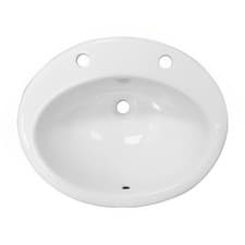 Image of RAK Jessica Inset Countertop Basin 530mm Wide - 2 Tap Hole (inc Overflow)