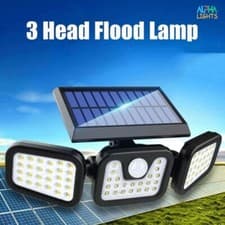 Image of Solar Outdoor Security Wall Light 3-Head 74 LED – Motion Activated Waterproof