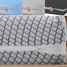 Image of Zipped Mattress Protector Anti Bed Bug Cover Total Encasement Zip Double King