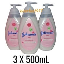 Image of BABY Lotion Pump Pure & Gentle Daily CARE JOHNSON'S with coconut oil, 3 X 500ML