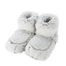 Image of Warmies Microwavable Slipper Boots Lavender Scented One Size Marshmallow Grey