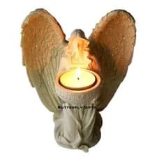 Image of Kneeling Angel Tea Light Candle Holder Figurine Ornament Memorial Home Gift