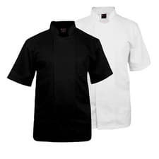 Image of Chef Jacket Short Sleeve Unisex Chefs Jacket Black Chefwear Excellent Quality.