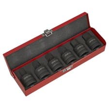 Image of Sealey Hex Socket Bit Set 6 Piece 3/4" Square Drive Hex Bit & Socket Set AK6217