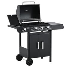 Image of Outsunny Deluxe Gas Barbecue Grill 3+1 Burner Garden BBQ w/ Large Cooking Area
