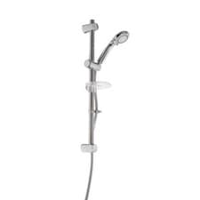 Image of Croydex Amalfi Shower Set, 3 Spray Patterns, Chrome Riser Rail, Head & Hose