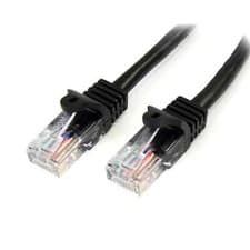 Image of StarTech.com 50cm Black Cat5e Patch Cable with Snagless RJ45 male Connectors