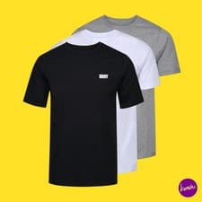 Image of DKNY Men's Giants T-Shirt, Cotton Multipack, Black/White/Grey, UK L | EU 52