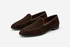 Image of Custom Handmade Full Grain suede Leather penny loafers for men custom size
