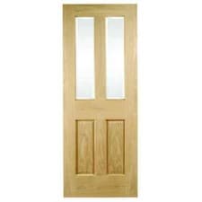 Image of Cobham Glazed Oak Veneer 4 Panel Internal Door Stylish Durable 1981 x 762mm