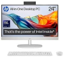 Image of HP Pavilion 24" All-In-One Desktop ULTRA 5 PC 1TB SSD White Wireless K+M Win 11