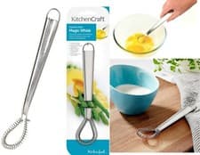 Image of Kitchen Craft Stainless Steel Magic Whisk Hand Small Flat Sauce & Dressing Egg