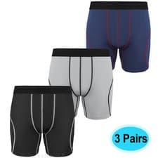 Image of 3 Pack Men's Comfort Flex Fit Boxer Briefs Ultra Soft Stretch Long Leg Trunks