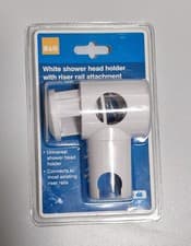 Image of B&Q WHITE SHOWER HEAD HOLDER WITH RISER RAIL ATTACHMENT