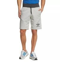 Image of Adidas Original Ess Sports Fleece Shorts Trefoil logo Black Navy Grey 3 Stripes