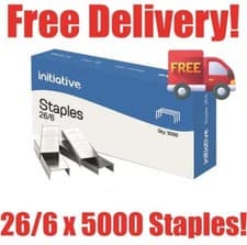 Image of 5000 Office Staples 26/6 Standard Fit Staples for Desktop Staplers Office School