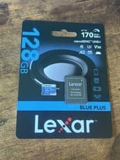 Image of Lexar Blue Plus MicroSD Card 128GB SDXC A2 V30 Class 10 UHS I U3 - 170MB/s New