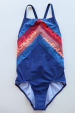 Image of ADIDAS INFINITEX LINEAGE ONE PIECE SWIMSUIT SWIMWEAR - BLUE DH2398 KIDS GIRLS M