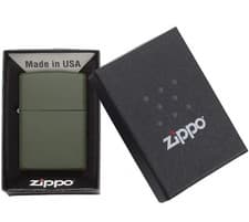 Image of Zippo Original Lighter Regular, Green Matte Wind Proof, Brand New