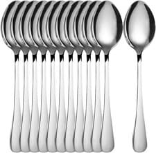 Image of Teaspoon Dessert Spoon,Stainless Steel Cutlery Cake Spoons Set,Pack of 12
