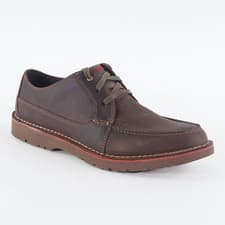 Image of Mens Clarks Vargo Vibe Dark Brown Leather Lace Up Casual Walking Shoes UK 8