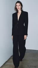 Image of ZARA viral Hourglass Cinched Blazer Suit Barrelled Leg Trousers Both Size S BNWT