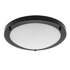 Image of Litecraft Mari Flush Mount Large Bathroom IP44 Rated Ceiling Light - Satin Black