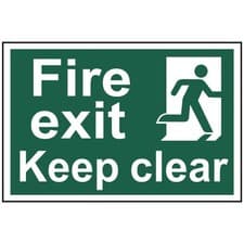 Image of Scan Fire Exit Keep Clear - PVC Sign 300 x 200mm