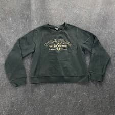 Image of TRUE RELIGION Snake Print Foil Sweatshirt Women's Size XL Jet Black