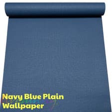 Image of Plain Navy Blue Wallpaper Textured Linen Effect Slightly Imperfect Free Match