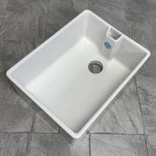 Image of Carron Phoenix Belfast Kitchen Sink White Ceramic Fireclay Single Bowl 1 Bowl