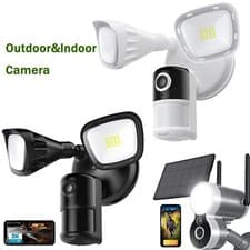 Image of Outdoor Security Floodlight Camera with PIR,Color Night Vision Wired Home CCTV