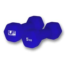 Image of Urban Fitness Hex Dumbbells Neoprene Covered 2 x 5.0kg - Blue (Pair)