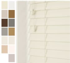 Image of NewEdgeBlinds PVC Faux Wood String Venetian Blinds Grained 50mm Made To Measure
