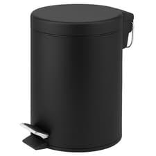 Image of Round Pedal Bin 5 Litre Removable Inner Bucket Matt Finish Waste Bin Grey Black