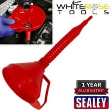 Image of Sealey Funnel with Flexible Spout & Filter Medium Ø160mm Garage Automotive