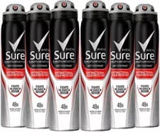 Image of 6 x 250ml Sure Men Antibacterial Odour Protection Anti-Perspirant Deodorant
