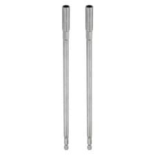 Image of 2pcs Nut Driver Drill Bit 7mm Socket 1/4" Hex Shank 10" Long Setter