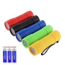 Image of 9 Led Rubber Coated Torch Mini Ultra Bright Soft Grip & Weather Resistance