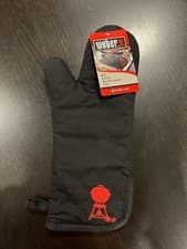 Image of NEW Weber Barbeque BBQ Grill Master Mitt Oven Pot Holder Black 6532